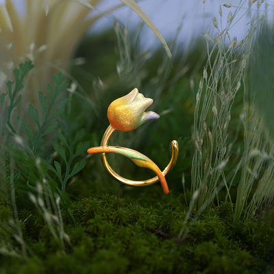 绘间手绘【郁金香-拍通勤耳钉