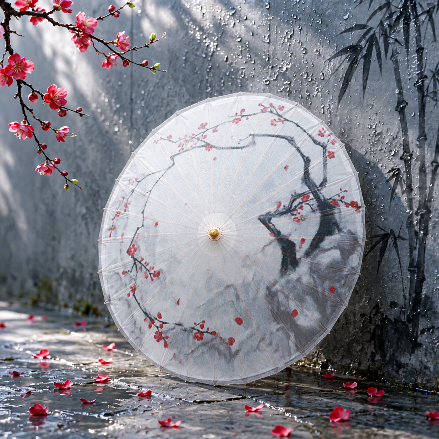 新款蓬莱手动油纸伞 雪海散华cos汉服道具时尚装饰超复古强晴雨伞