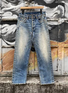 WIROTE威络新款常规百搭水洗破坏做旧宽松直筒Cleanfit赤耳牛仔裤