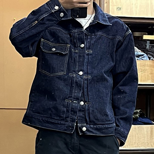 WIROTE 官方脱浆宽松赤耳原牛牛仔夹克外套 威络日系贴袋轻养牛款