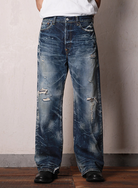 WIROTE威络 猎鹿蓝 日产贝原面料 阔腿A字洗水牛仔裤