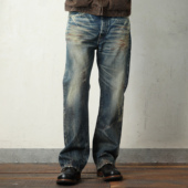 内华达之境 正蓝调 日产旧化洗水 WIROTE威络 宽松直筒赤耳牛仔裤