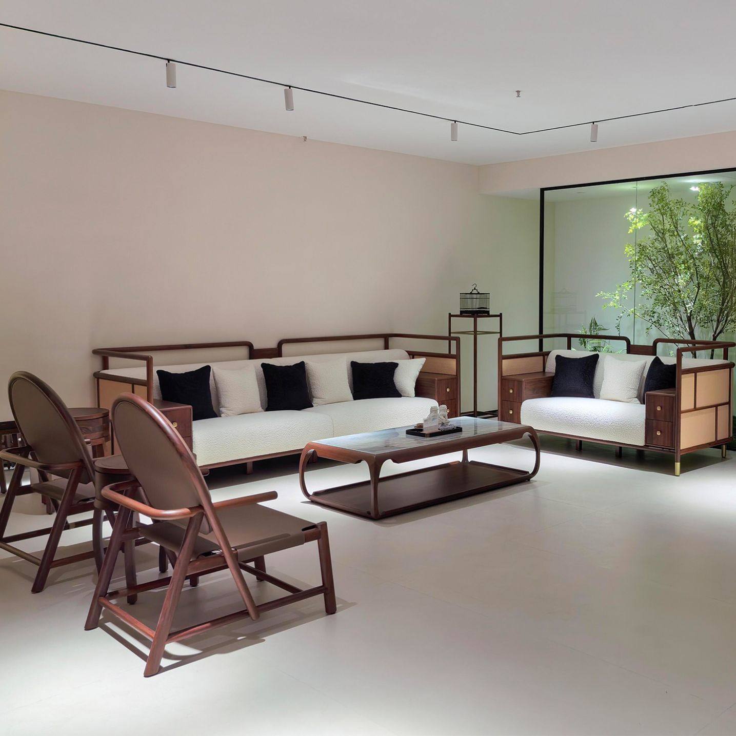 宋式美学实木沙发客厅2025新款高端黑胡桃木别墅会所小户型三人位