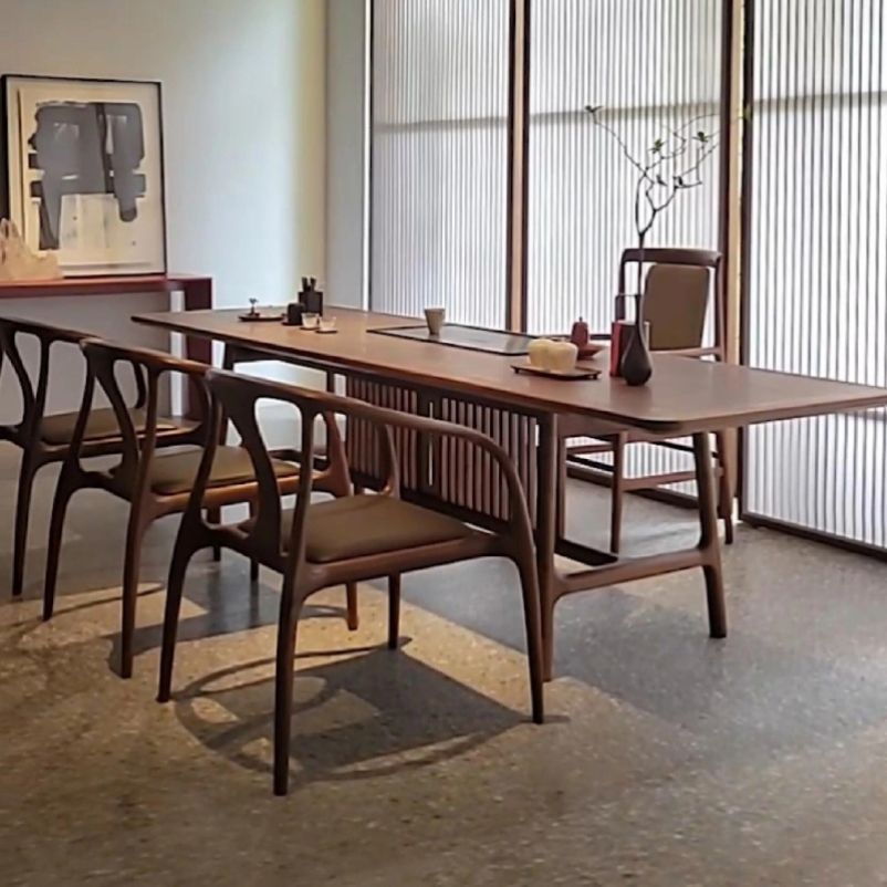 茶桌实木2025新款高端新中式家用客厅茶桌北美黑胡桃木茶组合现代