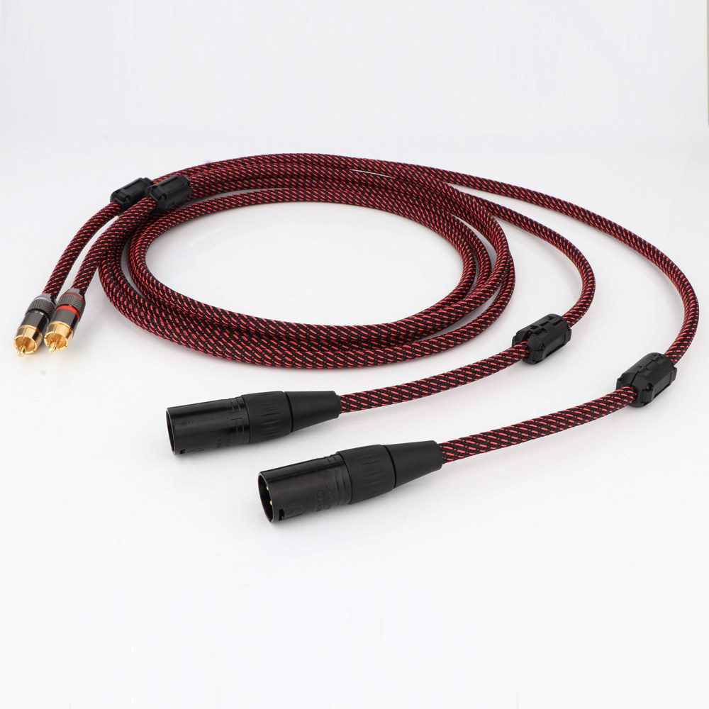 XLR卡侬公母平衡转RCA莲花发烧HIFI信号音频线调音台话筒音箱功放