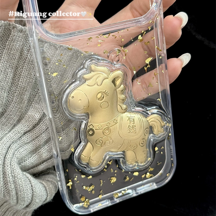 闪金片马上有钱滴胶手机壳