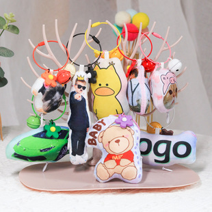 定制包包挂件宠物毛绒玩具公仔钥匙扣卡通玩偶小挂饰照片logo定做