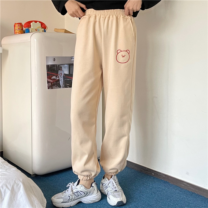 Real price ~ bear simple printing casual pants