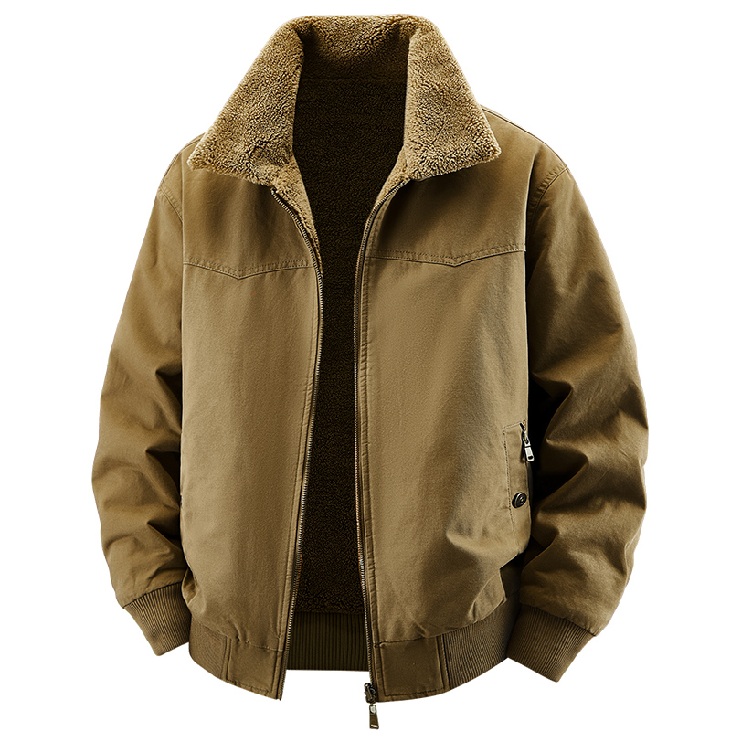 双面穿加绒飞行服夹克外套男士宽松休闲多口袋加厚棉衣棉服秋冬季