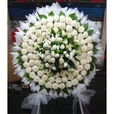 祭奠祭祀追悼会殡仪馆白菊花鲜花花圈