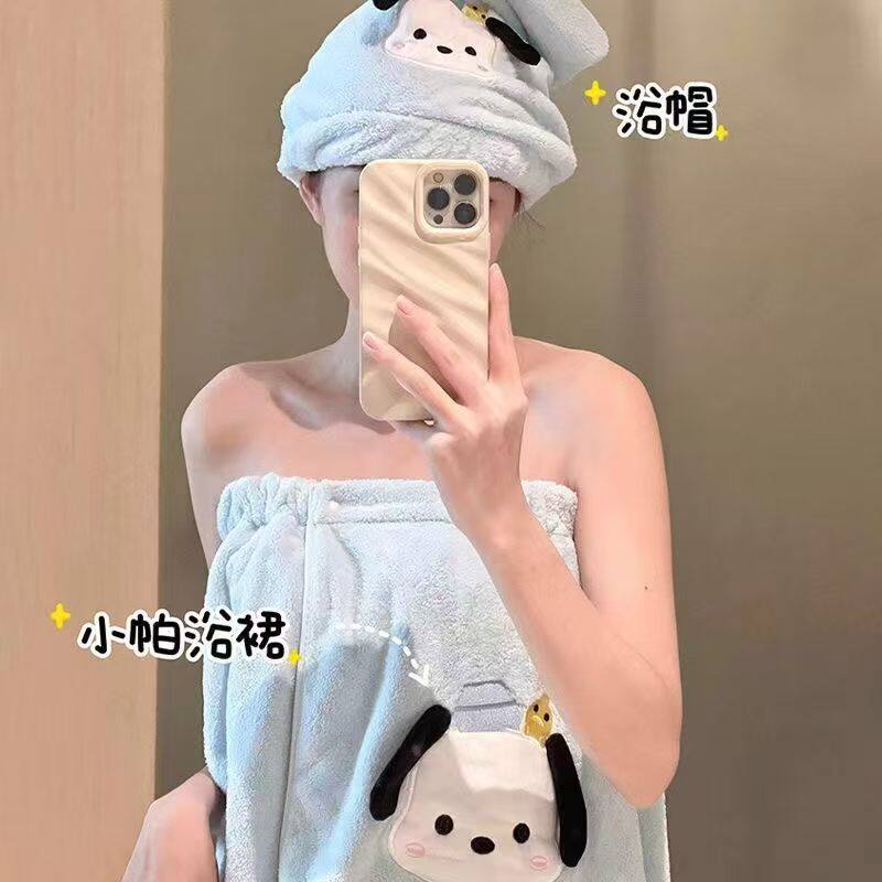 浴巾女可穿可裹式浴袍夏比纯全棉吸水速干毛巾三件套浴裙2026新款