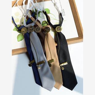 小熊挂链领带免打结短款百搭新潮领结女jk配饰小物甜美文艺cos酷