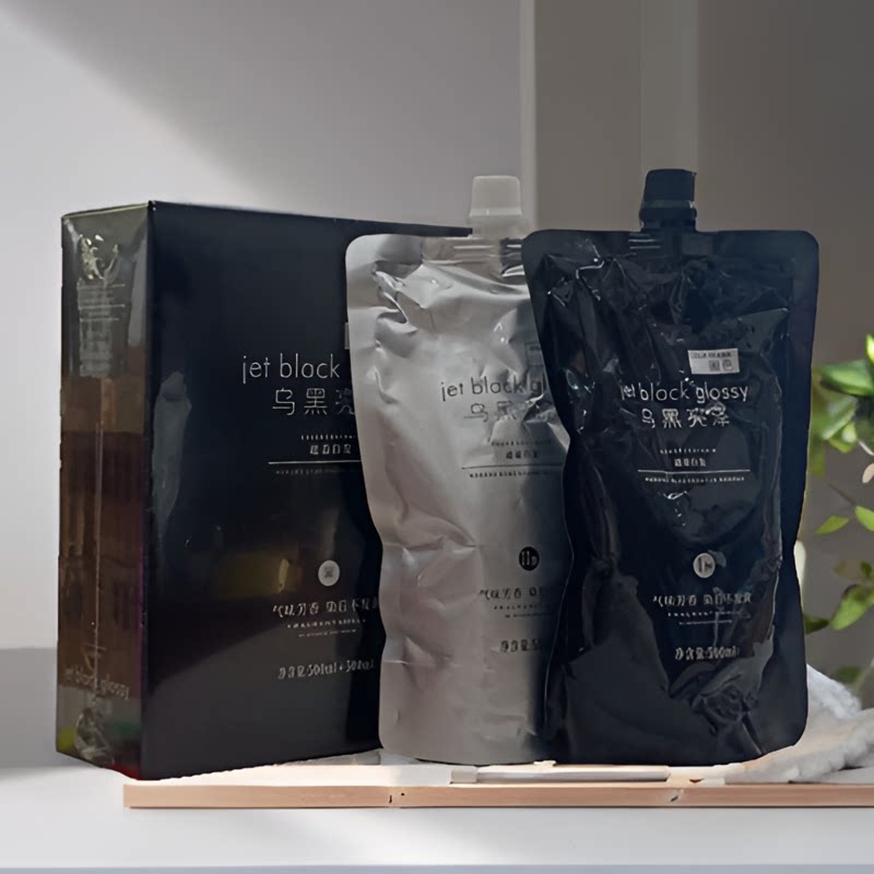 尊荣黑丽丝染发焗油膏植物盖白发染发剂自然黑菲彩黑油支持批发正图片
