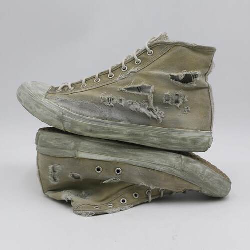 原创山岗破洞弹眼鞋朋克风战损鞋