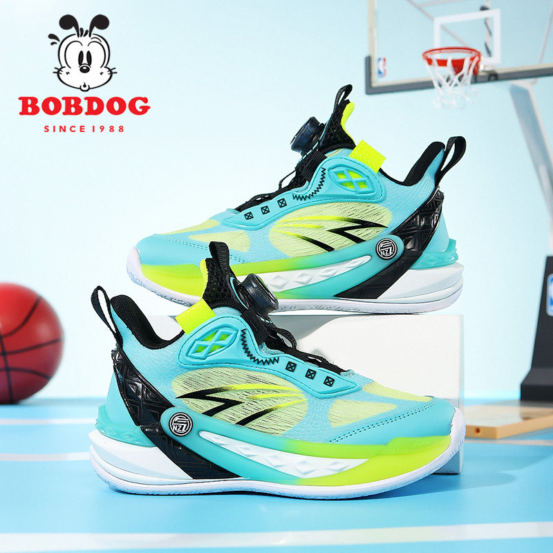 巴布豆男童运动鞋2025春夏季镂空网面透气中小学专业训练篮球鞋