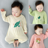 纯棉a类内搭新生儿爬爬服睡衣宝宝衣服 薄款 婴儿连体衣春秋款 长袖