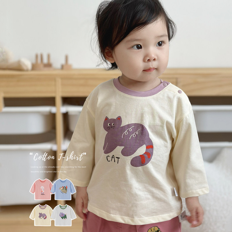 女宝宝长袖t恤纯棉薄款卡通可爱圆领休闲童装小婴童上衣春秋,童装/婴儿装/亲子装,T恤,淘宝优惠券,粉丝福利购,淘宝优惠卷