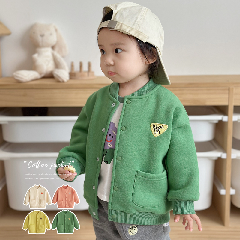 抓绒春秋棒球服宝宝外套