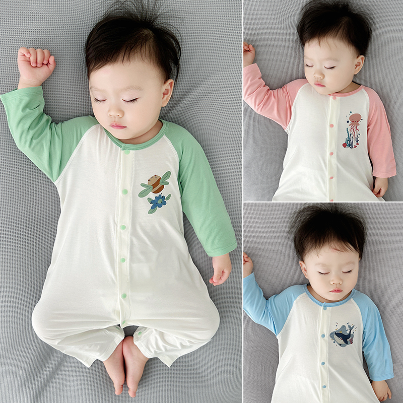 直门襟连体衣莫代尔春夏秋无骨