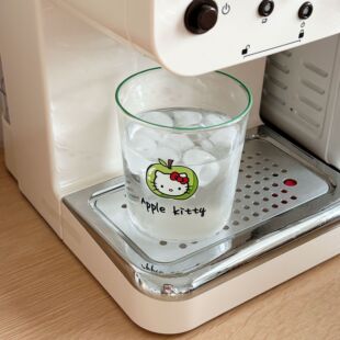 可爱苹果草莓kt猫玻璃杯耐高温咖啡杯韩式ins高颜值卡通喝水杯子