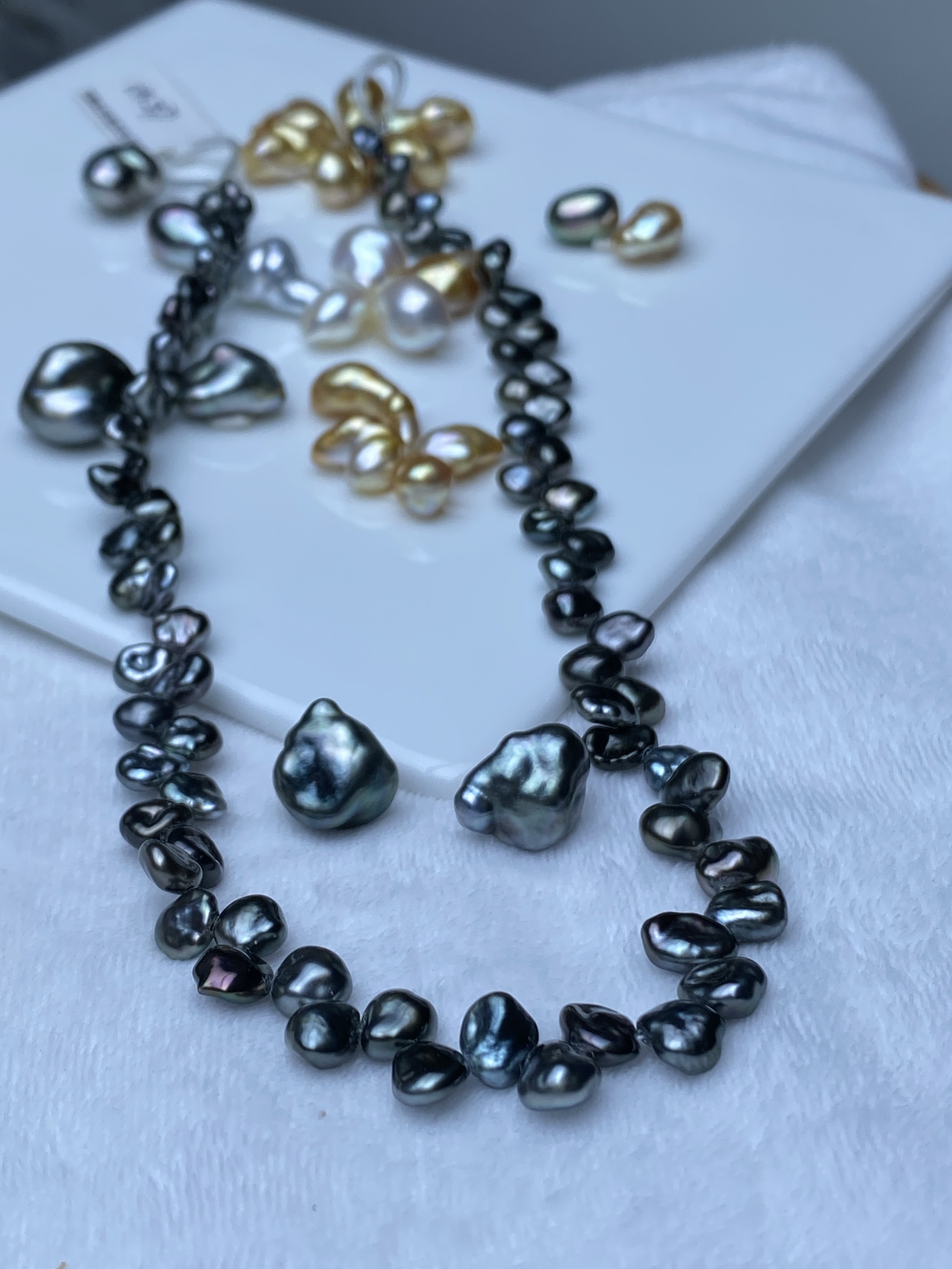 海水珍珠keshi 大溪地珍珠  大溪地花瓣项链 海水keshi项链