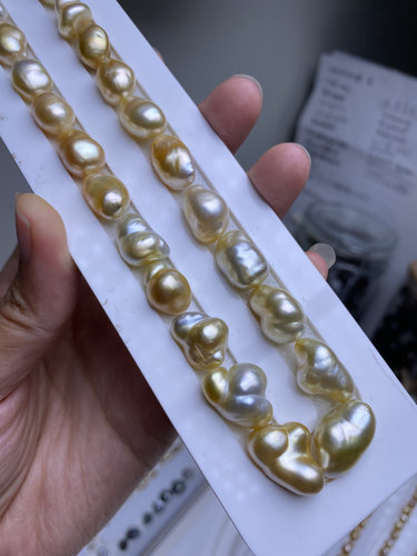 鎏金项链keshi珠型 元宝型