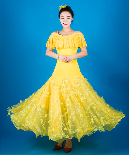 嘉韵新款比赛裙服装大摆摩登舞