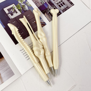 惊呆了老铁！骨头圆珠笔创意个性黑色签字笔新奇特