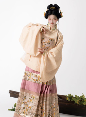 【出租】无贰集闲来秋月圆领兔子补服马面裙明制秋冬汉服伴娘伴郎