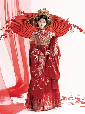 【出租】静还决燕缔良缘婚服明制汉服定制中式礼服敬酒服重工红色