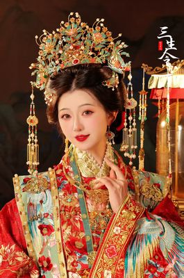 【出租】三生令明珠明制宋制汉服婚礼发冠古风新娘头饰凤冠婚嫁