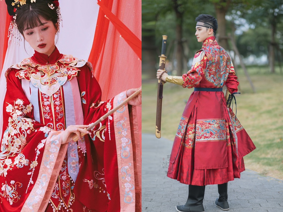 【出租】桃花序霓凰砚滨纱明制汉服罩甲宝相龙抱走阿宁同款飞鱼服