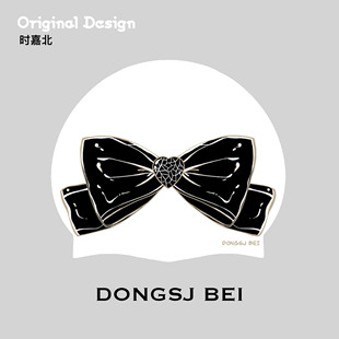原创泳帽DONGSJBEI甜酷黑粉少女粉超大蝴蝶结时尚 百搭硅胶泳帽