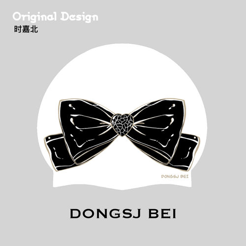 大蝴蝶结简约百搭长发防滑泳帽