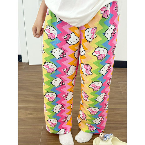睡裤推荐 kitty猫咪家居裤春夏薄款遛弯裤卡通慵懒宽松休闲裤