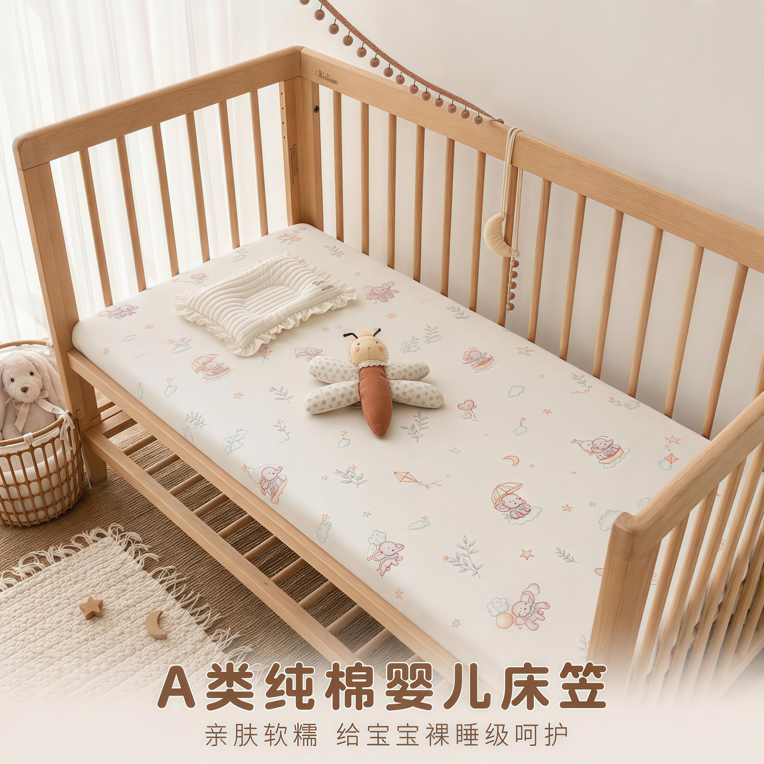 纯棉双层纱床笠凉而不冰图片