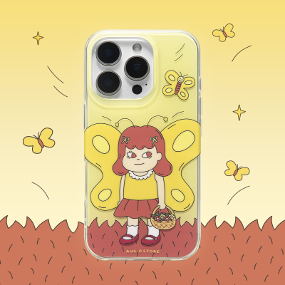 人间八月八蝴蝶女孩原创手机壳