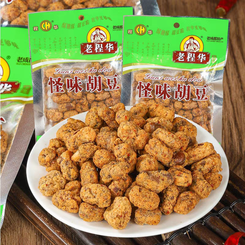 四川特色成都老程华怪味胡豆甜辣蚕豆休息川味零食