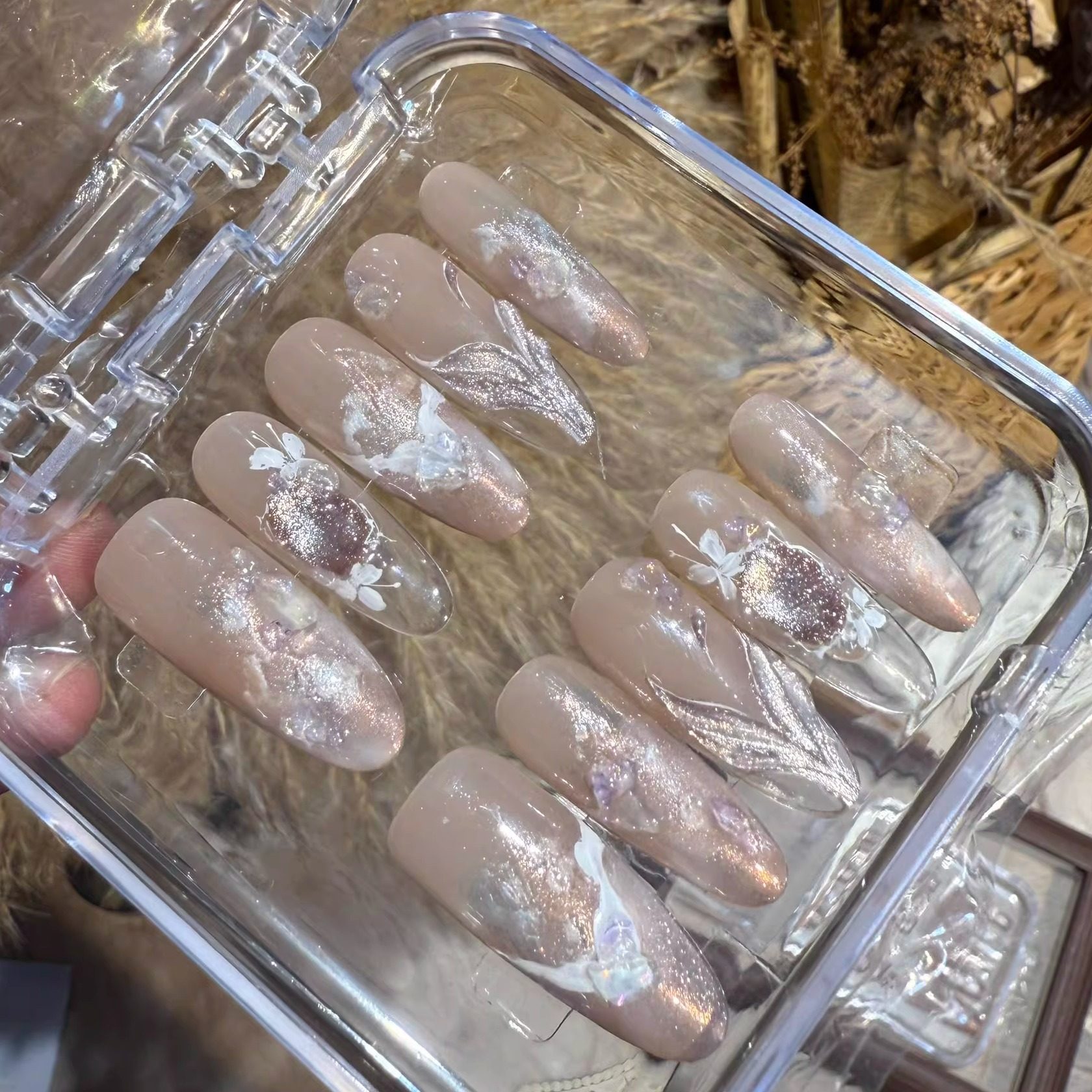 清仓【人鱼姬】梦幻人鱼泪猫眼鱼尾温柔手绘手工高级穿戴甲,彩妆/香水/美妆工具,穿戴甲/甲片,淘宝优惠券,粉丝福利购,淘宝优惠卷