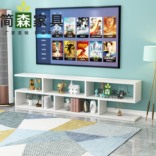 简易电视柜简约dsg极简奶油风意式落地北欧长条型加长超窄客厅用