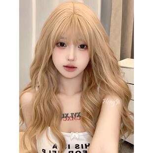 哼唧lolita假发女长发港风复古中分刘海蛋卷头羊毛卷长卷发自然