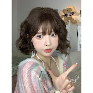哼唧假发女全头套Lolita短卷发羊毛卷短发假发女慵懒卷时尚全头套