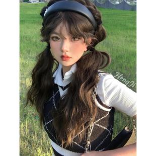 哼唧假发女长发全头套式羊毛卷假发长卷发Lolita自然逼真长卷发