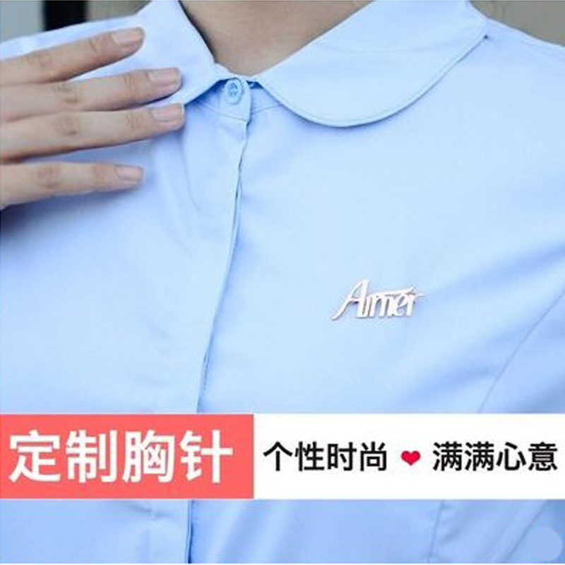 diy定制925纯银名字母胸针牌校徽章公司企业LOGO订做西装简约工牌