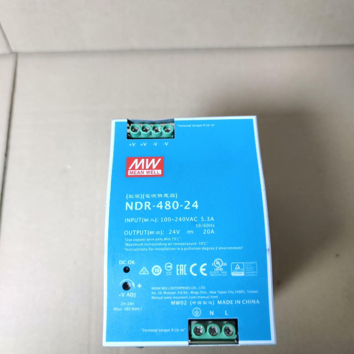 明纬开关电源 型号NDR-480-24 24V/20A