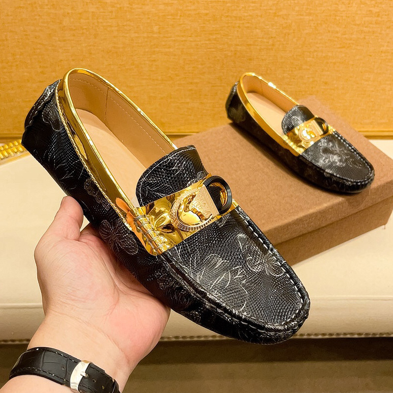 欧洲站新款蝴蝶印花豆豆鞋