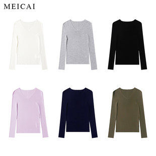 美裁 升级160S黄金全羊毛15.5微米无缝一体3股80支针织打底衫