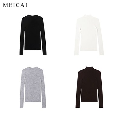 美裁 高质价比 18针无缝极简可水洗纯羊毛针织打底衫