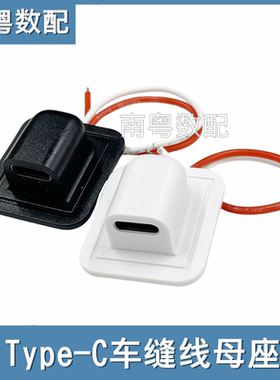 type-c车缝线母座防水2P TPC充电口带线改装电源座USB口连接器