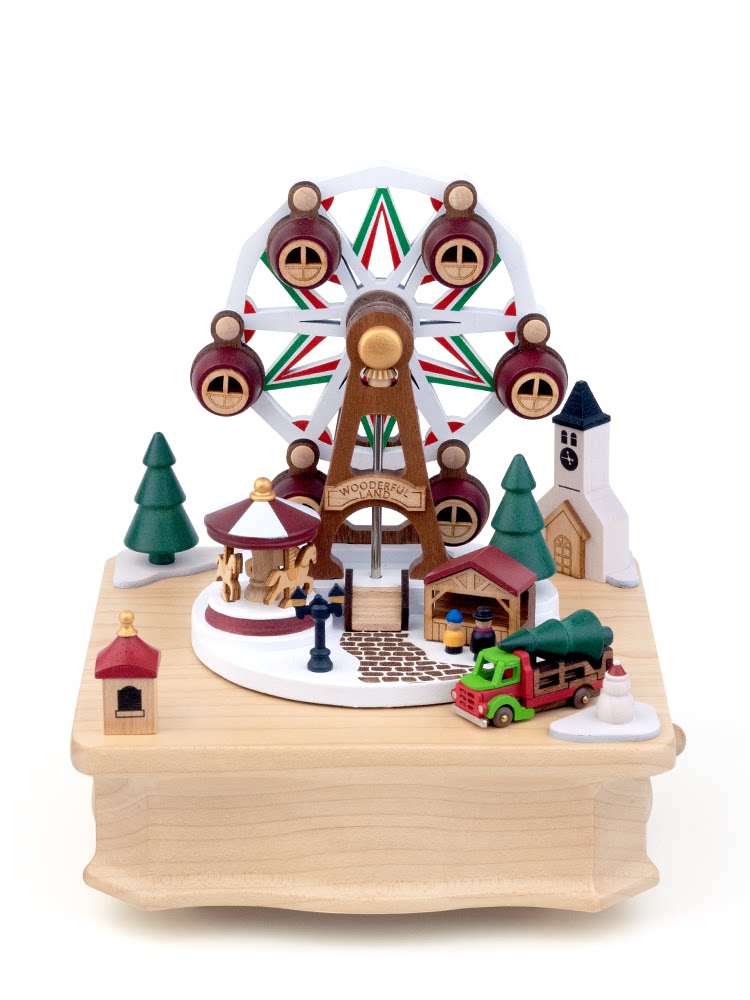 JEANCARD 뮤직 박스 나무 뮤직 박스 숲 나무 재미 관람차 소녀 소녀 크리스마스 생일 선물